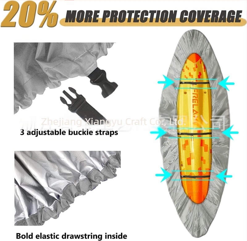 Διασυνοριακό Amazon Εξωτερικό καγιάκ Κάλυμμα σκαφών Αδιάβροχη τσάντα προστασίας από υπεριώδη ακτινοβολία για κανό Κάλυμμα σκαφών Κάλυμμα καγιάκ