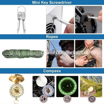 Κιτ επιβίωσης αυτοκινήτου και κιτ πρώτων βοηθειών Επαγγελματικός εξοπλισμός επιβίωσης Εργαλεία στολή Επιβίωσης Στολή κάμπινγκ για υπαίθριες δραστηριότητες