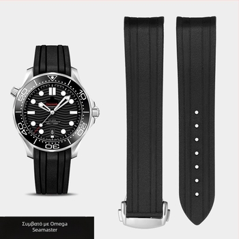 Λουράκι ρολογιού Omega Omega από καουτσούκ, νέο Seamaster 300 Speedmaster 007 Observatory, πτυσσόμενη αγκράφα, σιλικόνης, 20 χιλιοστά