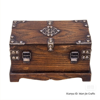 Vintage Ξύλινο Κουτί Αποθήκευσης με Κλειδαριά Ξύλινο Κουτί Αντίκα Μικρό Ξύλινο Κουτί Αποθήκευσης Θησαυρού