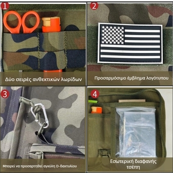 Υπαίθρια τσάντα εγγράφων για αθλήματα Πολυλειτουργική στρατιωτική τσάντα καμουφλάζ ανεμιστήρα Τακτική τσάντα Τσάντα αποθήκευσης κλειδιών Χονδρική φορητή