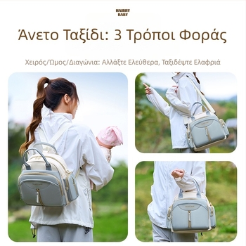 Πολυλειτουργική τσάντα μαμάς 2025 Νέα μεγάλης χωρητικότητας σακίδιο πλάτης που μπορεί να φορεθεί χιαστί, τσάντα για μωρά Satchel για τη μητέρα και το μωρό