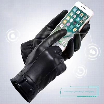 [Πρώτης στρώσης δέρμα κατσίκας] Βελούδινα παχιά ζεστά γάντια χειμερινά αντιολισθητικά γάντια με οθόνη αφής για μοτοσικλέτα