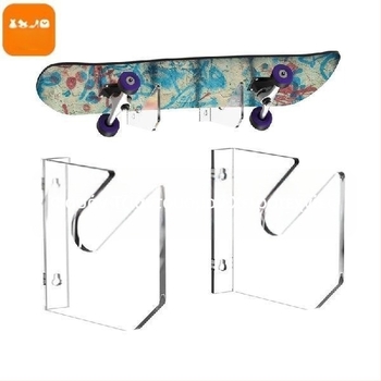 1 ζευγάρι ακρυλικό ράφι επίδειξης skateboard, οριζόντια βάση αποθήκευσης σκούτερ, ράφι longboard deck