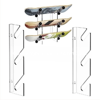 1 ζευγάρι ακρυλικό ράφι επίδειξης skateboard, οριζόντια βάση αποθήκευσης σκούτερ, ράφι longboard deck