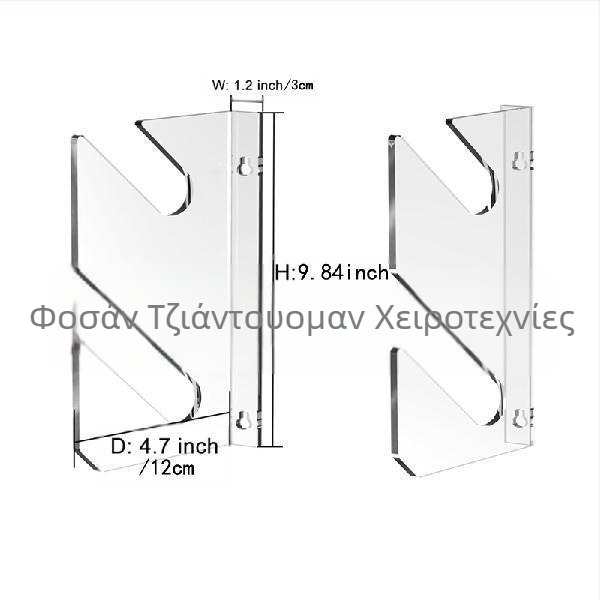 1 ζευγάρι ακρυλικό ράφι επίδειξης skateboard, οριζόντια βάση αποθήκευσης σκούτερ, ράφι longboard deck