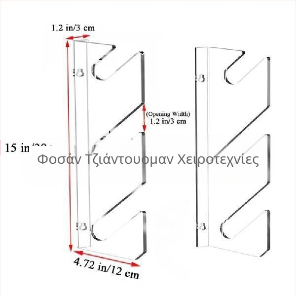 1 ζευγάρι ακρυλικό ράφι επίδειξης skateboard, οριζόντια βάση αποθήκευσης σκούτερ, ράφι longboard deck