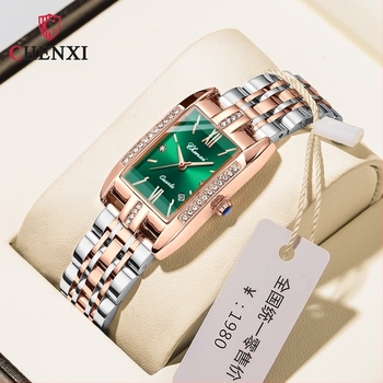 Dawn New Square γυναικείο ρολόι εργοστάσιο χονδρικής χαλαζία ημερολόγιο συμπαγές χάλυβα ζώνη αδιάβροχο με διαμάντι μόδας γυναικείο ρολόι