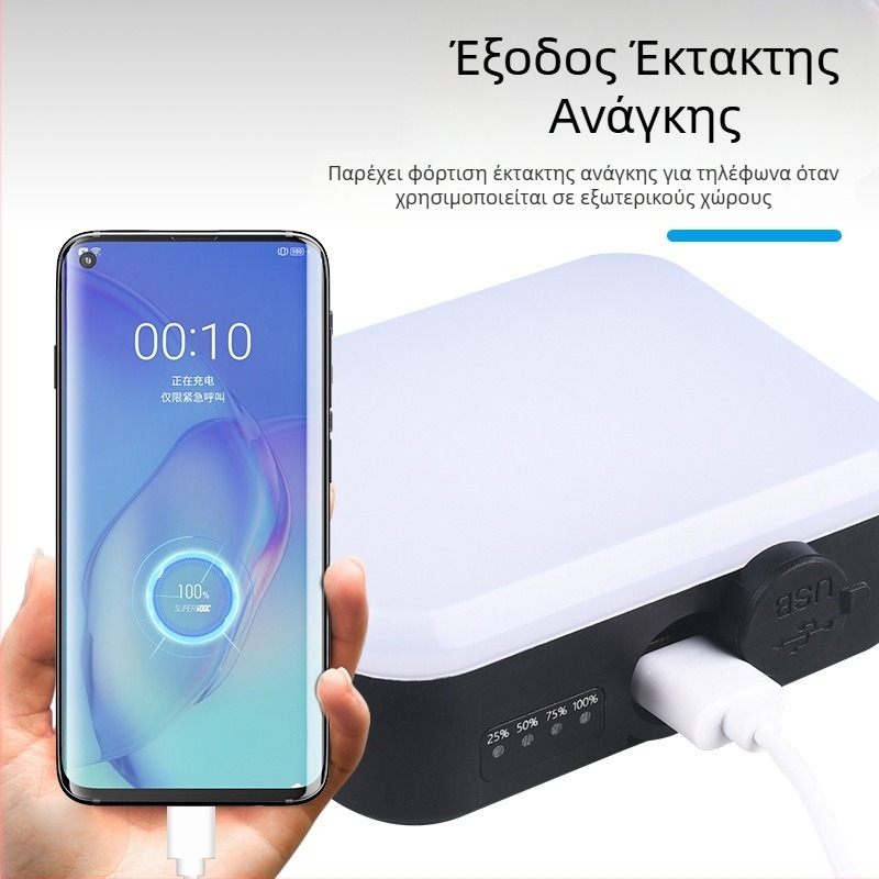 Εξωτερικό πολυλειτουργικό φωτιστικό Power Bank, φωτιστικό στυλ κάμπινγκ, LED μαγνητικό φως σκηνής με γάντζο, φωτιστικό έκτακτης ανάγκης με τσάντα, φωτιστικό στυλ κάμπινγκ