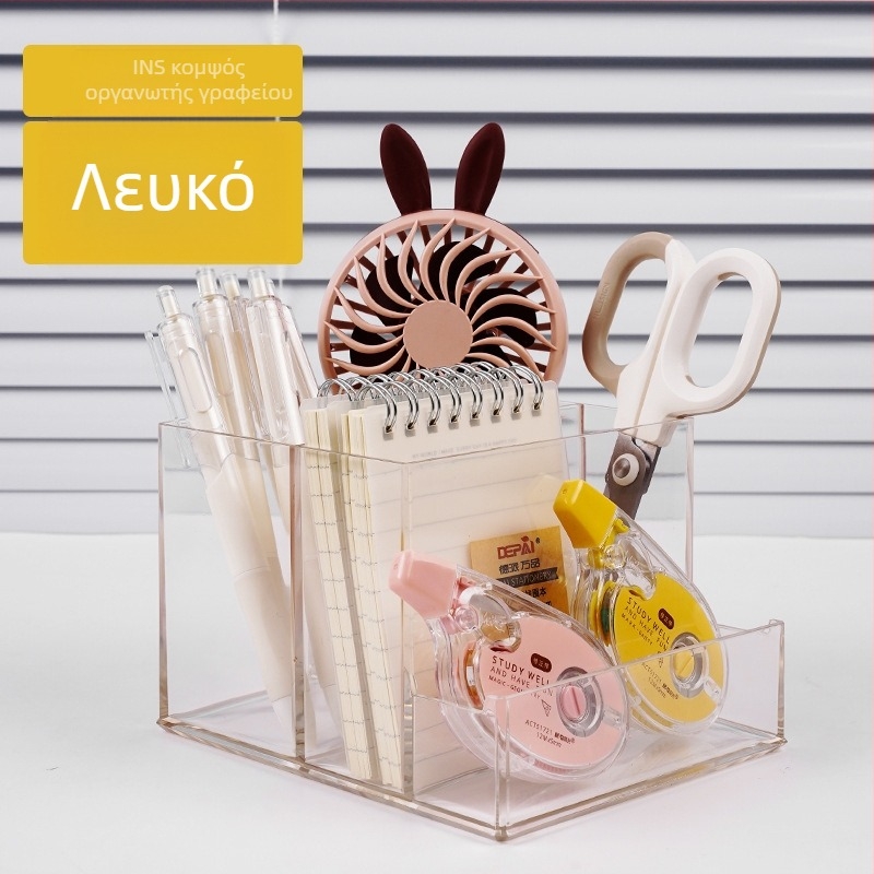 Πολυλειτουργική ακρυλική επιτραπέζια θήκη στυλό μεγάλης χωρητικότητας για φοιτητή, γραφείο, θήκη κινητού τηλεφώνου, αποθήκευση χαρτικών, δημιουργική αποθήκευση