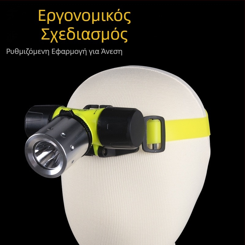 Φακός κεφαλής μακράς διαρκείας με δυνατό φως για ποδήλατα, διπλής χρήσης, εξαιρετικά φωτεινός επαγγελματικός φακός T6, κατάλληλος για καταδύσεις στη θάλασσα