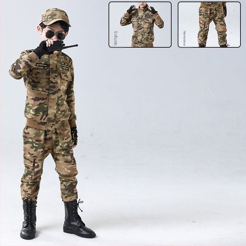 2288 Σετ Στολής Καμουφλάζ για Παιδιά, Στολή Μάχης Εξερεύνησης Υπαίθρου για Αγόρια, Στολή Καμουφλάζ Ειδικών Δυνάμεων για Υπαίθριες Περιπέτειες για Μικρά Παιδιά