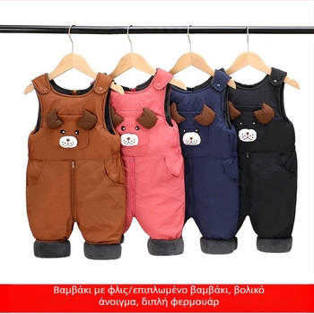 Φθινοπωρινή και χειμερινή παιδική φόρμα με επένδυση από φλις και ανοιχτό βαμβακερό παντελόνι, βρεφική ζεστή φόρμα με χοντρές λεπτομέρειες από βαμβάκι.