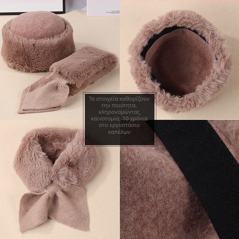 Εξωτερικό Εμπόριο Ζεστό Καπέλο Φθινόπωρο και Χειμώνας Γυναικείο Μαλλί Πλεκτό Καπέλο Κασκόλ Όλα-σε-Ένα Ευέλικτο Νέο Χειμερινό Καπέλο