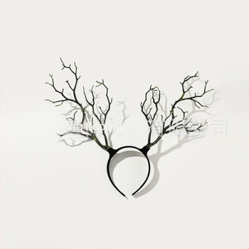 Γιρλάντα με υπερβολικά λουλούδια, χριστουγεννιάτικα κέρατα, αξεσουάρ μαλλιών, μεγάλο κλαδί, απλό ύφασμα, καλύμματα κεφαλής, αξεσουάρ για το Halloween