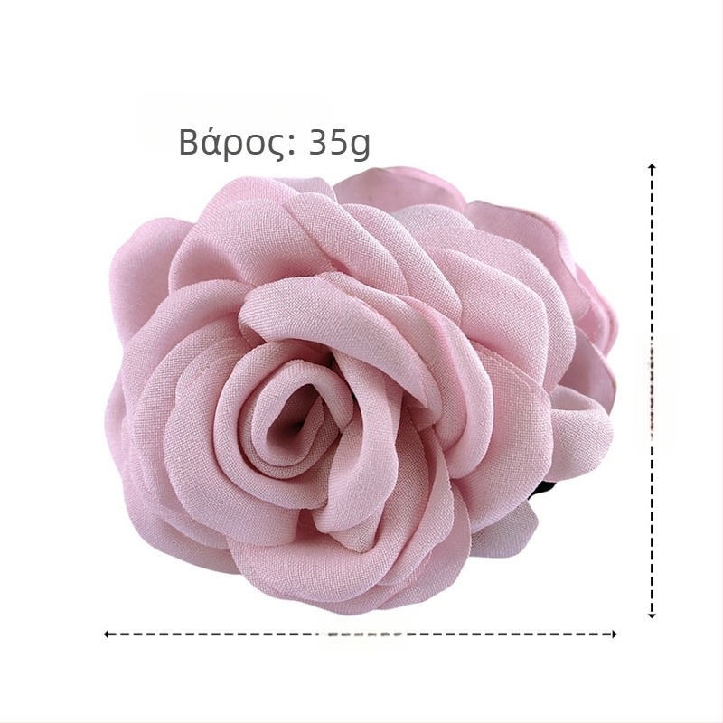 Κλιπ λουλουδιού από ύφασμα Rose Δημοφιλές αξεσουάρ μαλλιών της Amazon με νύχια αλογοουράς Ευέλικτο κλιπ νυχιών με κεφαλή αλογοουράς