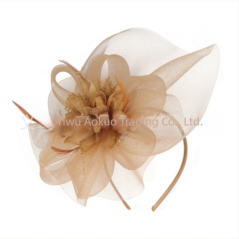 Ευρωπαϊκό και αμερικανικό κόμμωση με φτερό από πλέγμα για γιορτές, νυφική φωτογραφία γάμου, vintage αξεσουάρ μαλλιών, φουρκέτα, διπλής χρήσης, κόμμωση λουλούδι