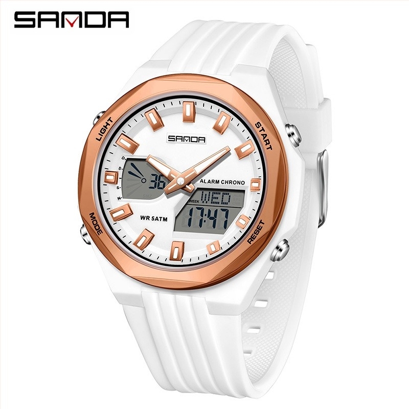 Sanda Popular Watch Αδιάβροχο Καλοκαιρινό Ξυπνητήρι 4 Ομάδων Ψηφιακό Ρολόι Snooze Πολυλειτουργικό Ρολόι Αντίστροφης Μέτρησης για Αθλητικά Ρολόγια