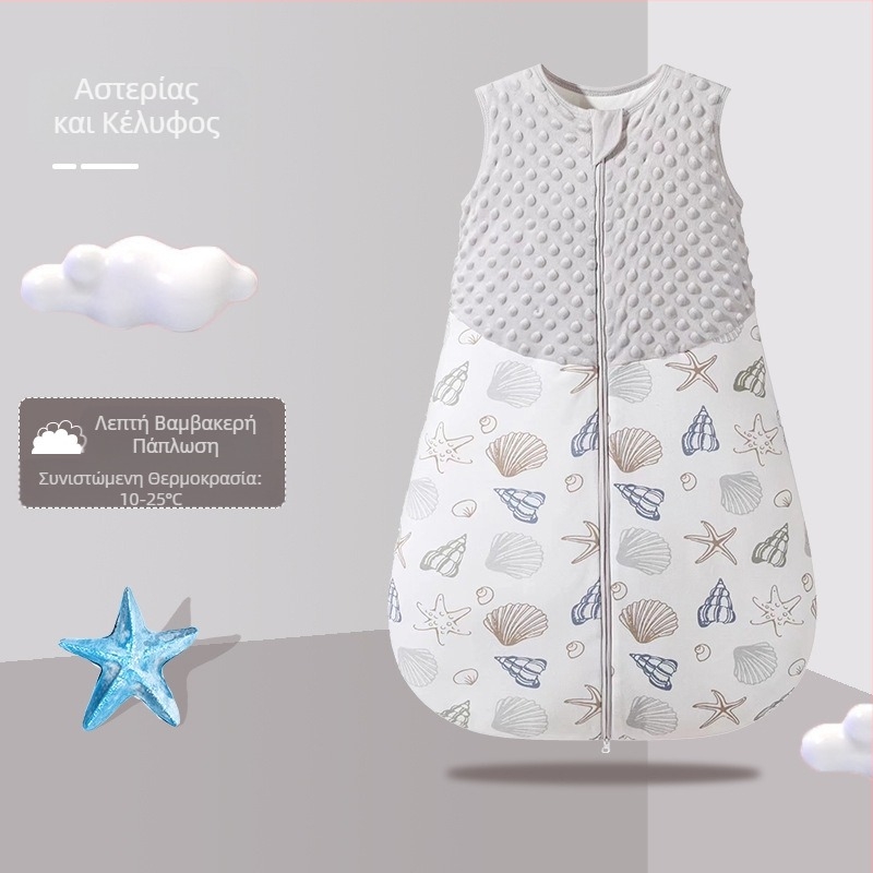 Bazai Rabbit Crossborder Άνοιξη και Φθινόπωρο Μωρό Αντικραδασμικό Βαμβακερό Προϊόν για Νεογέννητα, Ενσωματωμένος Υπνόσακος Μωρού σε Στυλ Γιλέκου