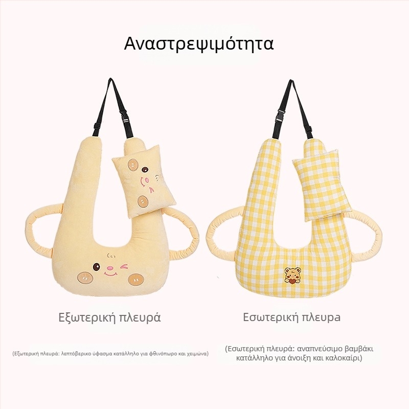 Προσκέφαλο αυτοκινήτου κινουμένων σχεδίων δημιουργικό παιδικό αυτοκίνητο για μεγάλες αποστάσεις ύπνου τεχνητό μαξιλάρι λαιμού τέσσερις εποχές καθολικό μαξιλάρι ύπνου