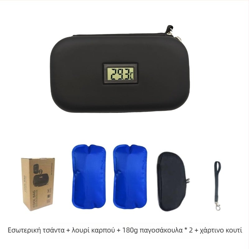 σε απόθεμα Amazon Explosions Insulin Refrigerator Box EVA Φορητή εξωτερική τσάντα ψυγείου με θερμόμετρο Τσάντα πάγου για ψυχρή συντήρηση