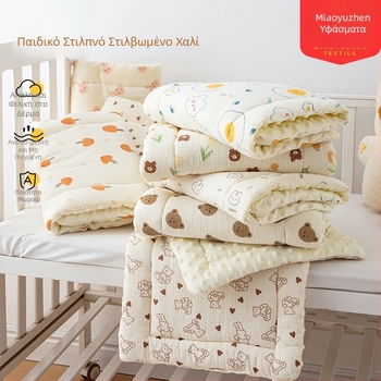 Νέο μαξιλάρι μωρού διπλής όψης με τυπωμένα κινούμενα σχέδια για καρότσι, μαλακό και άνετο μαξιλάρι μωρού από βελούδο φασολιών