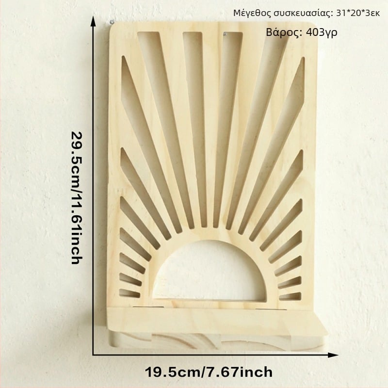 Μποέμ Οβάλ Νήμα Δημιουργική Ξύλινη Γλάστρα Τοίχου Ράφι Αποθήκευσης Ξύλινες Χειροτεχνίες Διακόσμηση Σπιτιού