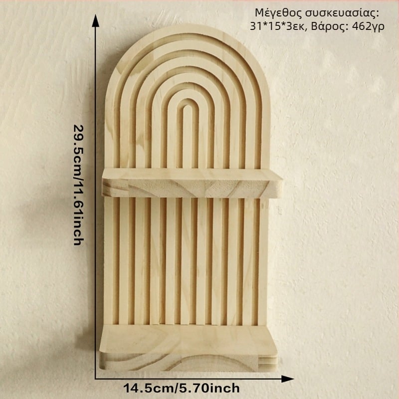 Μποέμ Οβάλ Νήμα Δημιουργική Ξύλινη Γλάστρα Τοίχου Ράφι Αποθήκευσης Ξύλινες Χειροτεχνίες Διακόσμηση Σπιτιού