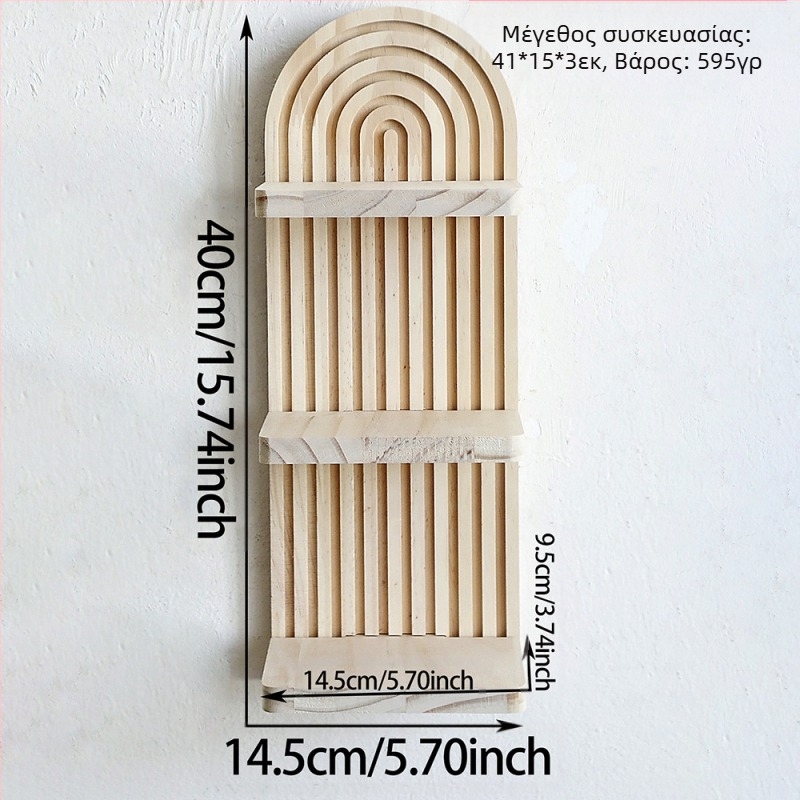 Μποέμ Οβάλ Νήμα Δημιουργική Ξύλινη Γλάστρα Τοίχου Ράφι Αποθήκευσης Ξύλινες Χειροτεχνίες Διακόσμηση Σπιτιού