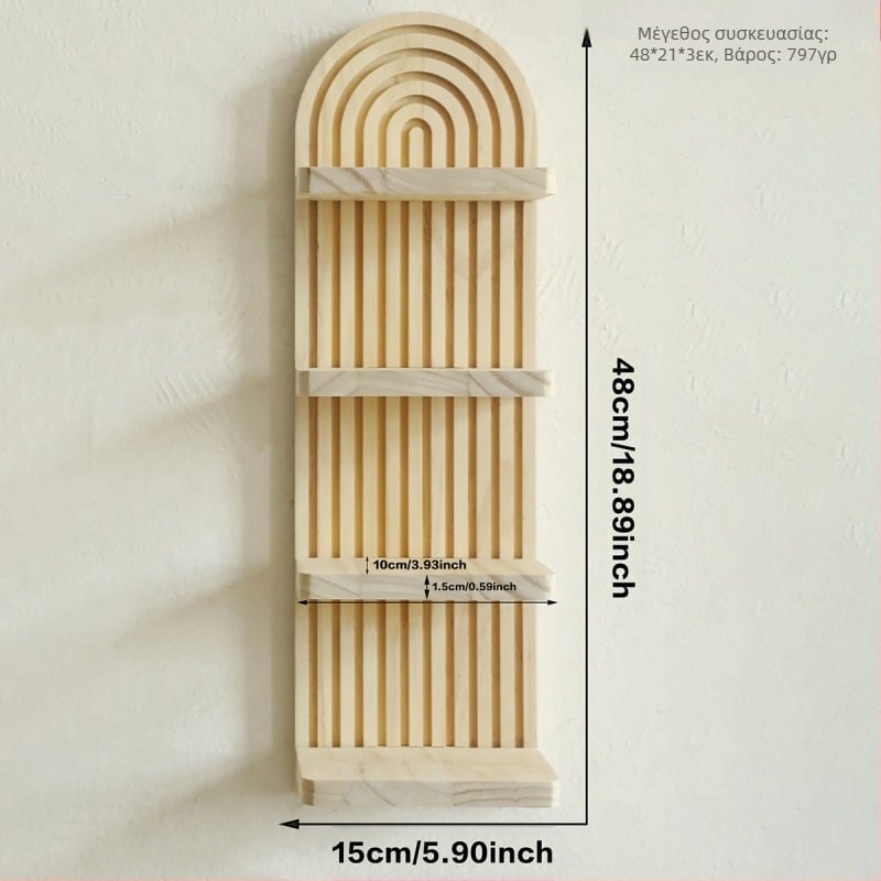 Μποέμ Οβάλ Νήμα Δημιουργική Ξύλινη Γλάστρα Τοίχου Ράφι Αποθήκευσης Ξύλινες Χειροτεχνίες Διακόσμηση Σπιτιού