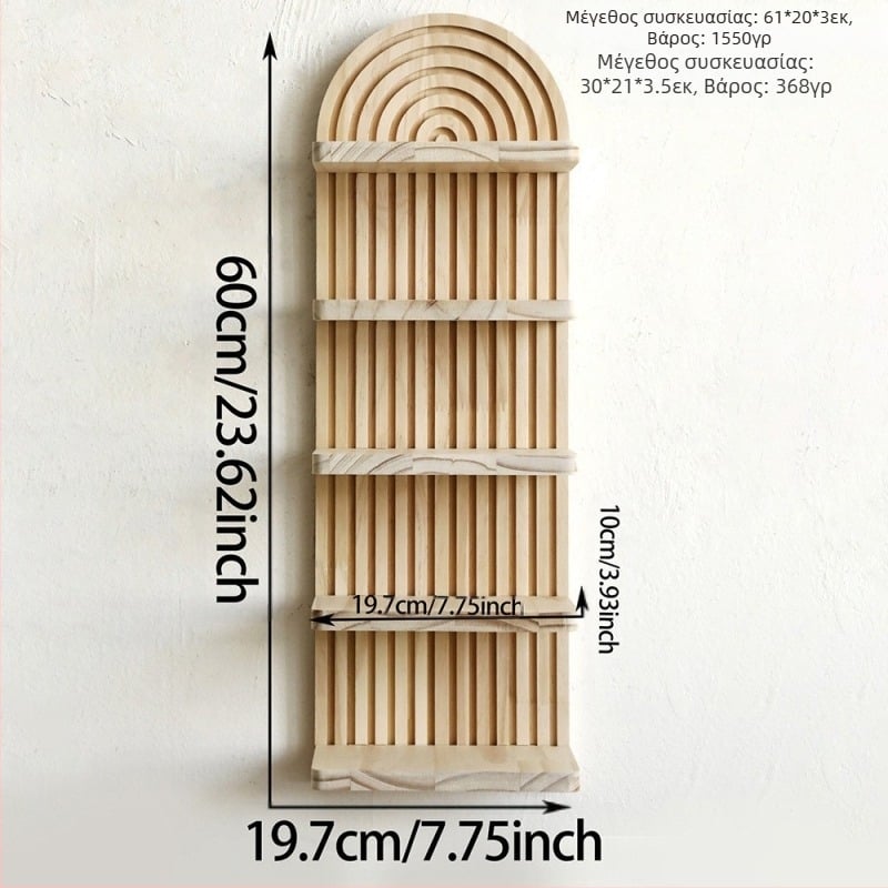 Μποέμ Οβάλ Νήμα Δημιουργική Ξύλινη Γλάστρα Τοίχου Ράφι Αποθήκευσης Ξύλινες Χειροτεχνίες Διακόσμηση Σπιτιού