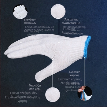 Γάντια από βαμβάκι, γάντια από βαμβάκι για αμπαζούρ εργοταξίου, γάντια προστασίας εργασίας από γάζα βαμβακιού δέκα βελόνων, νάιλον προστατευτικά γάντια χονδρικής