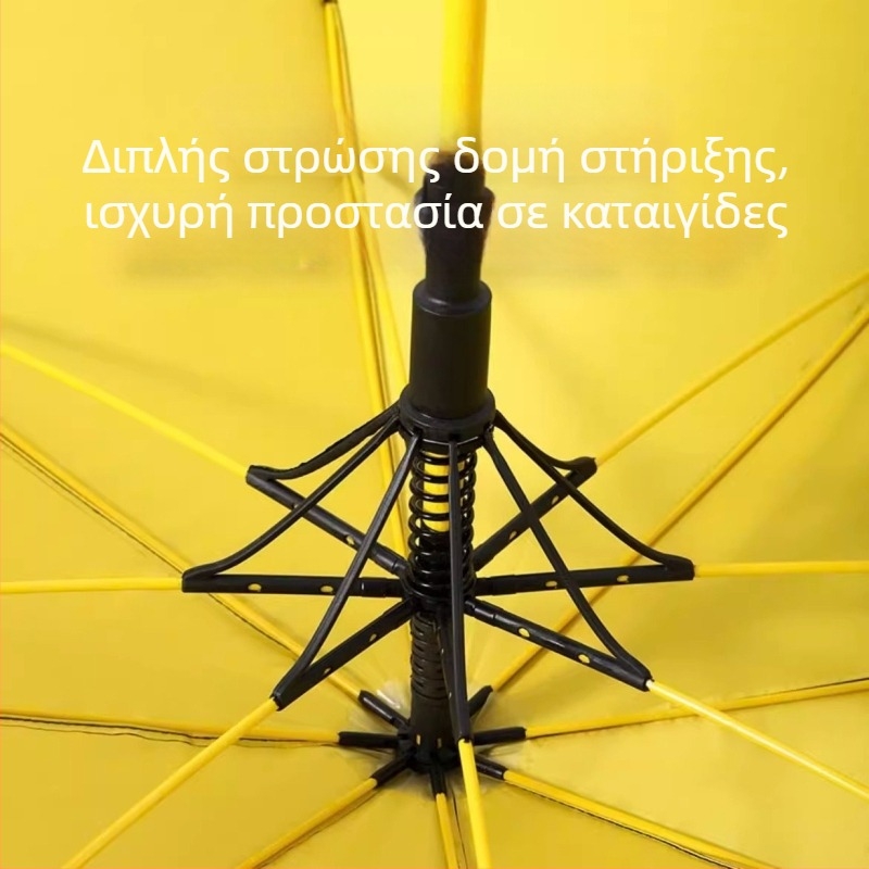 Ομπρέλα γκολφ με μακριά λαβή και αδιάβροχο κάλυμμα, ημιαυτόματο άνοιγμα και κλείσιμο, ομπρέλα αυτοκινήτου με ίσια ράβδο, ισχυρή ανθεκτική στον άνεμο, μαύρο καουτσούκ, αντηλιακό