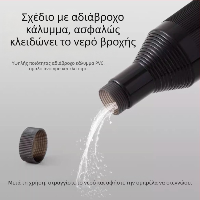 Ομπρέλα γκολφ με μακριά λαβή και αδιάβροχο κάλυμμα, ημιαυτόματο άνοιγμα και κλείσιμο, ομπρέλα αυτοκινήτου με ίσια ράβδο, ισχυρή ανθεκτική στον άνεμο, μαύρο καουτσούκ, αντηλιακό