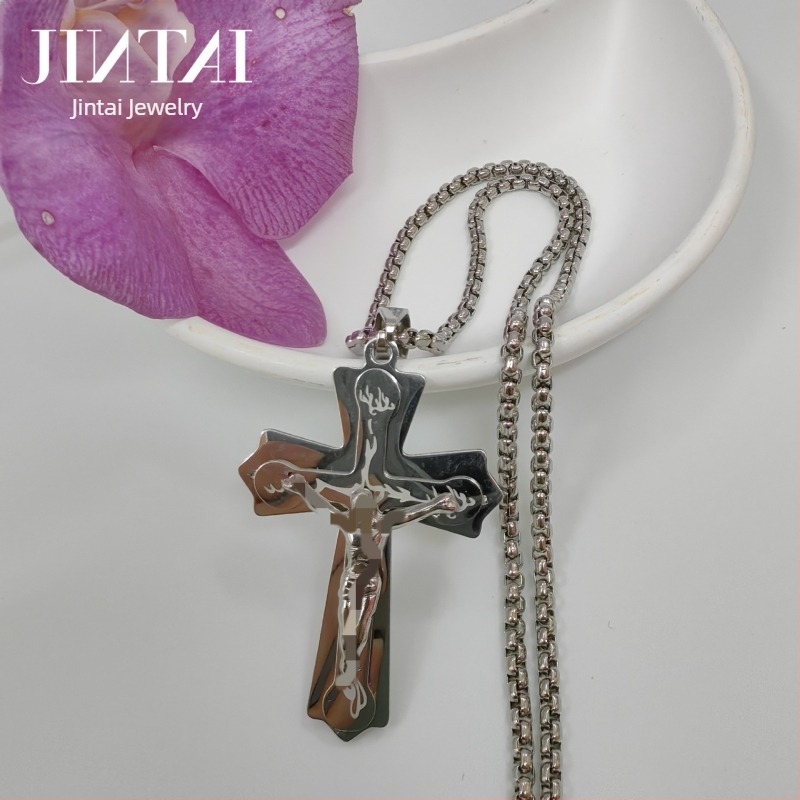 Άμεσες πωλήσεις εργοστασίων Amazon Aliexpress Ευρωπαϊκή και αμερικανική νέα μοντέρνα ανδρική κολιέ τιτανίου χάλυβα μενταγιόν από ανοξείδωτο χάλυβα