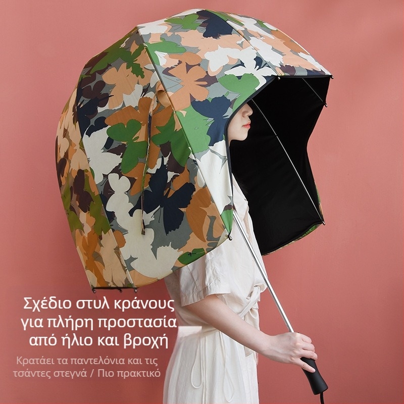 Μοντέρνα ομπρέλα κράνους με αίσθηση υψηλής ποιότητας, εξατομικευμένη ομπρέλα διπλής χρήσης για εξωτερικό χώρο, για ήλιο και βροχή, διασυνοριακή χονδρική πώληση