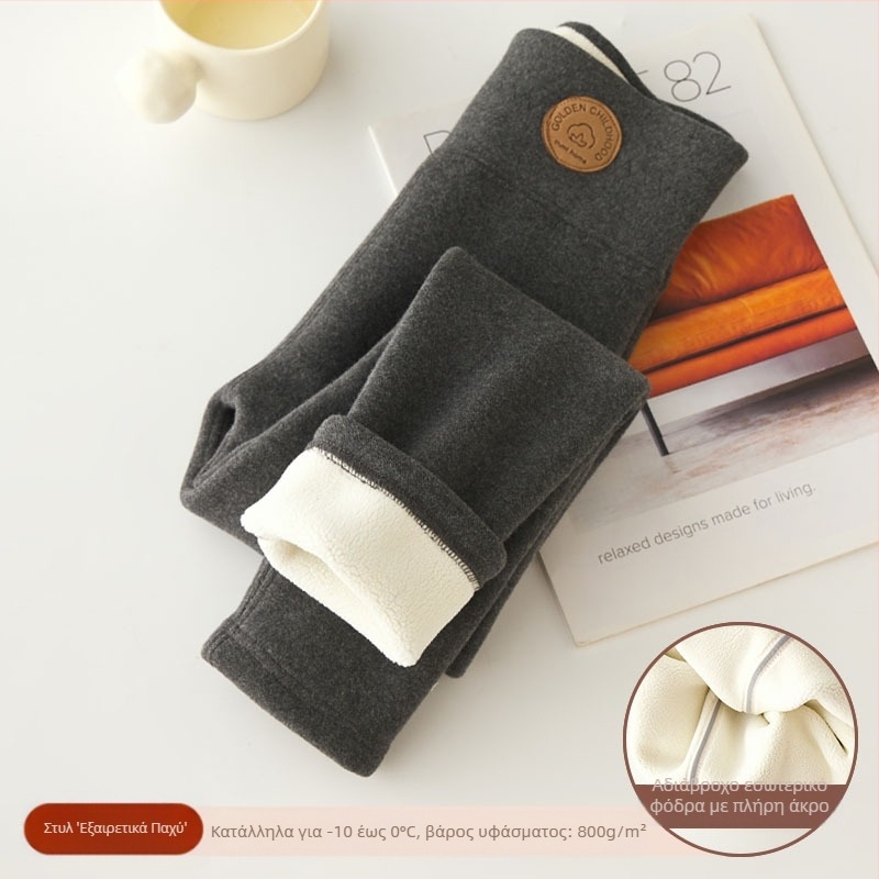 Κοριτσίστικο κολάν με επένδυση φλις, φθινοπωρινό και χειμωνιάτικο λευκό εξωτερικό, βελούδινο, ζεστό χειμωνιάτικο μαύρο, παιδικό ζεστό παντελόνι