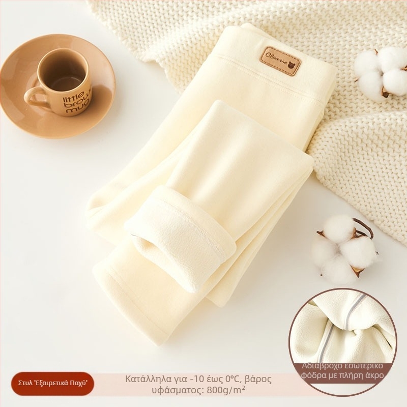 Κοριτσίστικο κολάν με επένδυση φλις, φθινοπωρινό και χειμωνιάτικο λευκό εξωτερικό, βελούδινο, ζεστό χειμωνιάτικο μαύρο, παιδικό ζεστό παντελόνι