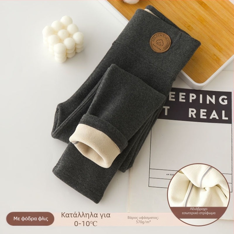 Κοριτσίστικο κολάν με επένδυση φλις, φθινοπωρινό και χειμωνιάτικο λευκό εξωτερικό, βελούδινο, ζεστό χειμωνιάτικο μαύρο, παιδικό ζεστό παντελόνι