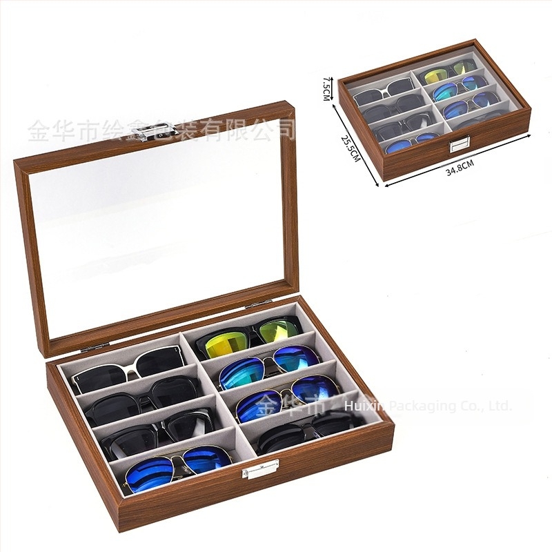 Ξύλινο κουτί αποθήκευσης ρολογιών Spot χονδρικής μαύρο καρυδιά ξύλινο κουτί συλλογής ρολογιών κοσμημάτων πολλαπλών λειτουργιών