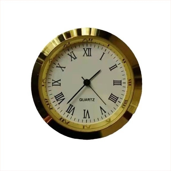 Κεφαλή ρολογιού χαλαζία με κρύσταλλο, στρογγυλή ασημένια κάσα, ρωμαϊκή κεφαλή ρολογιού με μαύρη καρφίτσα