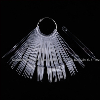 Εργαλεία Μανικιούρ Κάρτα Χρώματος σε σχήμα βεντάλιας 50 τεμαχίων Κάρτα Χρώματος σε σχήμα βεντάλιας με μυτερό νύχι Διαφανής Κάρτα Χρώματος Μανικιούρ Διασυνοριακό Αποκλειστικό