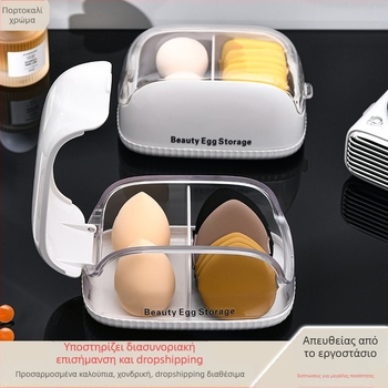 Κουτί αποθήκευσης αυγών ομορφιάς Powder Puff Διαφανές κουτί αποθήκευσης για ντουλάπι, ανθεκτικό στη σκόνη, με καπάκι, εργαλεία ομορφιάς, βολικές άμεσες πωλήσεις εργοστασίου