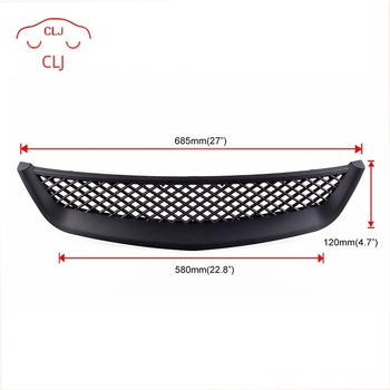 Τροποποιημένα και τροποποιημένα ανταλλακτικά αυτοκινήτων κατάλληλα για Honda Civic 01-03, μάσκα εισαγωγής μεσαίου δικτύου, μάσκα εισαγωγής μεσαίου δικτύου