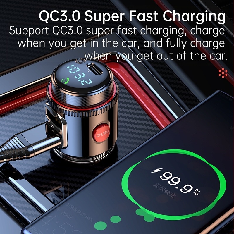 T23 διασυνοριακό νέο προϊόν PD30W QC3.0 bluetooth αυτοκινήτου mp3 player bluetooth αυτοκινήτου hands-free πομπός FM