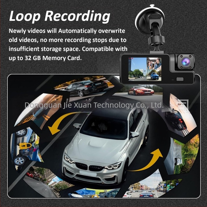 Διασυνοριακές εκρήξεις, καταγραφέας οδήγησης 2 ιντσών, διπλή εγγραφή WIFI, τριπλή εγγραφή, καταγραφέας αυτοκινήτου 1080P, κάμερα Dash cam