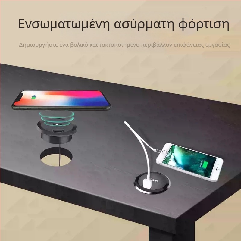 Αποκλειστικός διασυνοριακός ασύρματος φορτιστής USB με ενσωματωμένο βιδωτό καπάκι για έξυπνο σπίτι, προαιρετικός 5W/10W/15W