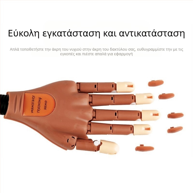 Διασυνοριακή πρακτική τέχνης νυχιών με υψηλές πωλήσεις, προσθετικό χέρι, εύκαμπτο και κινητό μηχανικό προσθετικό χέρι με άρθρωση, συνοδεύεται από σετ άκρων νυχιών
