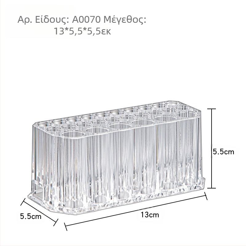 Διασυνοριακή βάση αποθήκευσης πινέλων καλλυντικών 26 οπών, κουτί φινιρίσματος για στυλό γραφείου, βαρέλι αποθήκευσης, διαφανής βάση αποθήκευσης