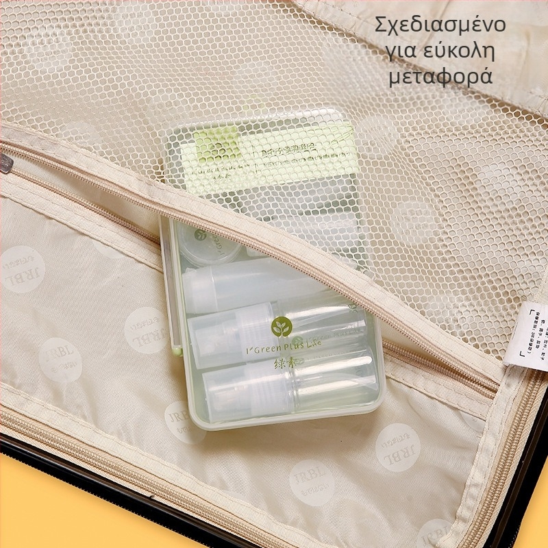 Σετ 10 τεμαχίων σε μπουκάλι ταξιδιού με φορητό μπουκάλι καλλυντικών και περιποίησης δέρματος, άδειο μπουκάλι για αεροπλάνα, πιεστικό μπουκάλι λοσιόν πλύσης